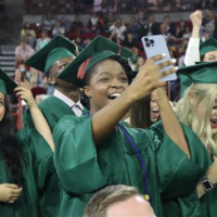 students at graduation ceremony